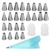 1set Piping Bags and Tips Set Cake DIY Decorating Kit with Stainless Steel Nozzle Reusable Silicone Pastry Cake Decorating Tools