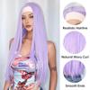 EASIHAIR Purple Synthetic Wigs for White Women Long Straight Headband Wigs Natural Hair Heat Resistant Daily Cosplay Fake Hair