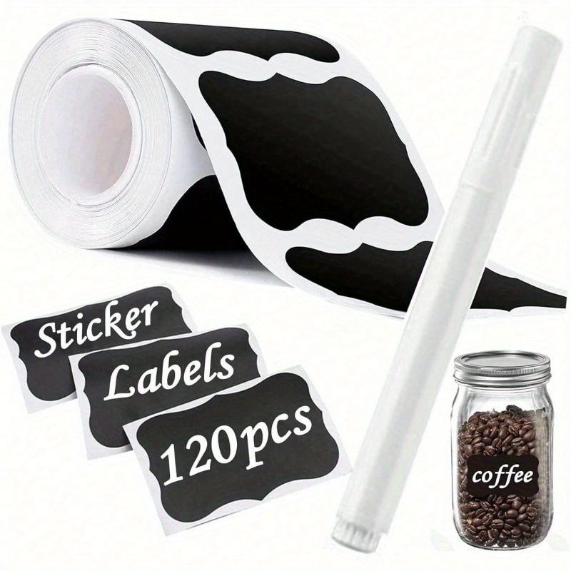 [Waterproof Labels With Tag Pens Included] 120pcs+Reusable Waterproof Blackboard Labels With Tag Pens