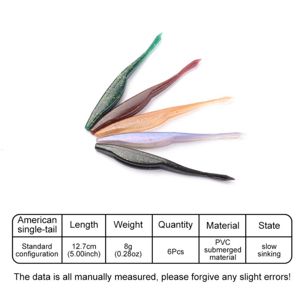 6Pcs Glitter Bionic Fishing Lure 12.7cm Fishing Minnow Lures Premium Sinking Lure  Perch