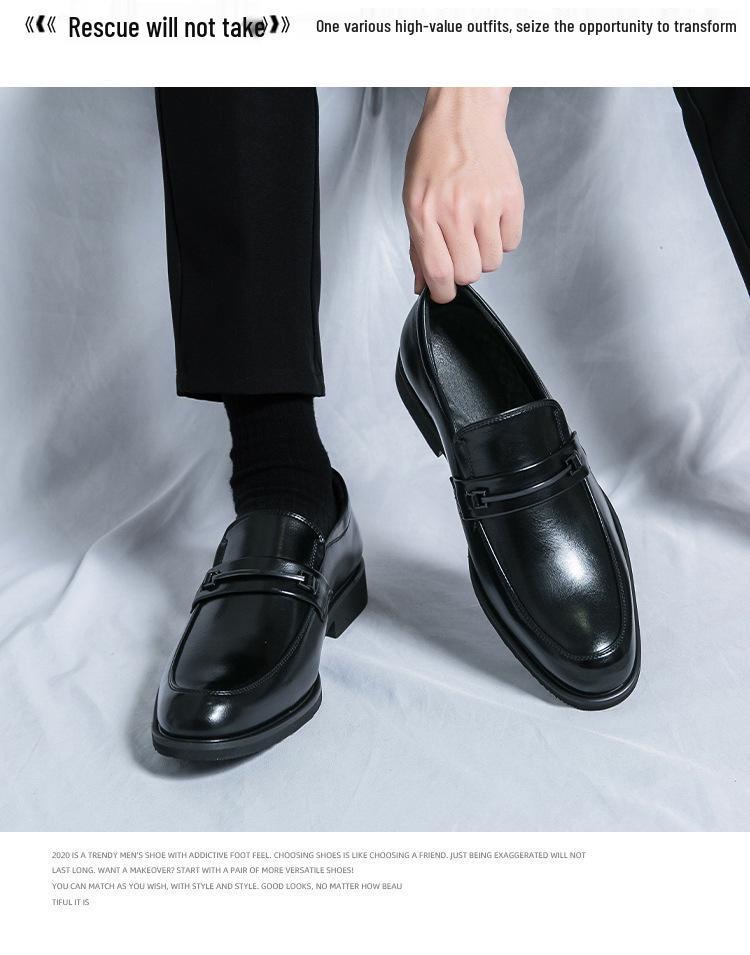 Men's Plus Size Leather Loafers: Versatile British Slip-On Shoes for Business, Formal Wear, Weddings, and Grooms