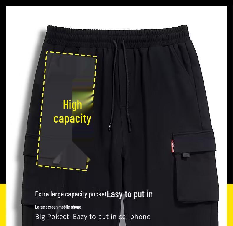 Pánské letní sportovní kalhoty volného střihu ve větších velikostech - Módní ležérní zeštíhlující střih