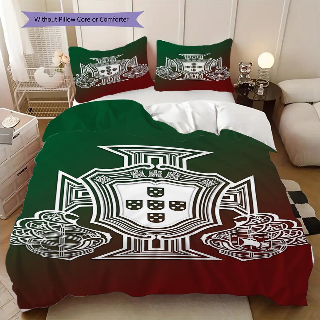 Portuguese Heritage Pride Three-piece set (1 * duvet cover + 2 * pillowcase, without core) Duvet cover and pillowcase Soft and comfortable Bedding set
