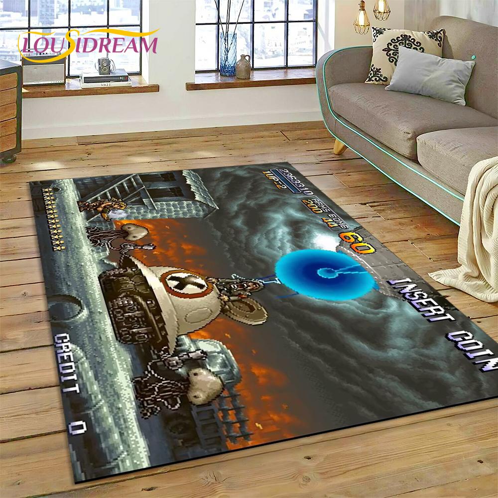 Metal Slug Retro Game Cartoon Customized Rug Carpet for Living Room Bedroom Decor,Non-slip Decoration for Sofa Doormat Gift Kid