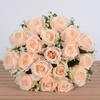 18 Köpfe Seidenrosen Künstliche Blumen Fake Bouquet Hochzeit Home Party Dekor