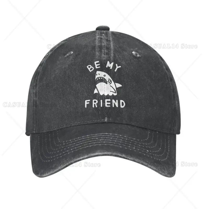 

Бейсболка Custom Cotton Shark Seaside Be My Friend, спортивная, мужская, женская, регулируемая, для папы, летняя Adjustable