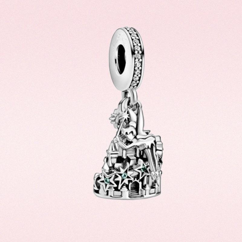 925 Silver Charm Magic Elf Castle Dangle Charm Pengdant Fit Original  Bracelet Women Jewelry Gift