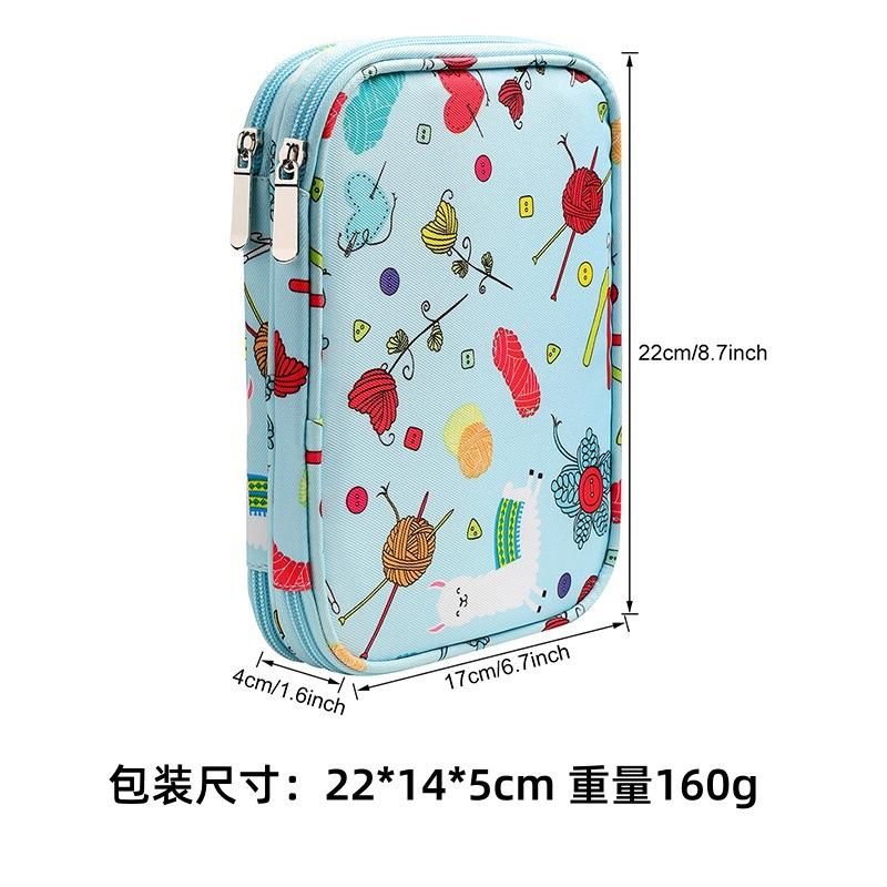 Portable Crochet Hook Storage Bag for Yarn Knitting Accessories, Travel Case