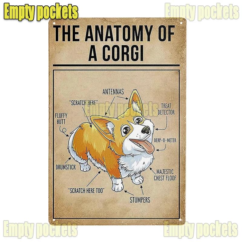 Vintage Pet Dog Corgi Tin Sign Plates for Pet Shop Bedroom Living Room cafe Kitchen metal wall art Decor Gift for Dog Lover