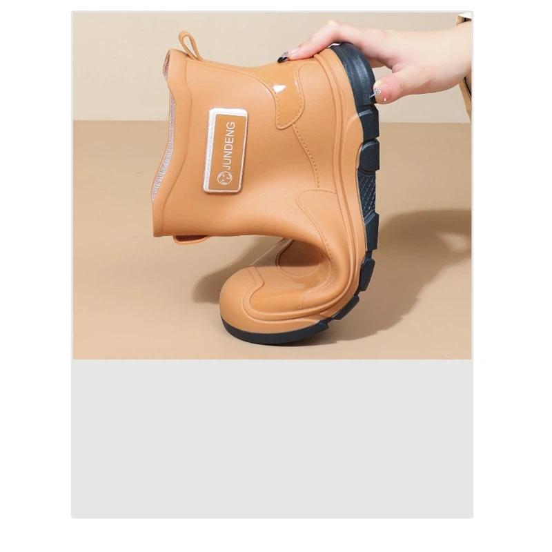 Couple Fashion Trend Outdoor Waterproof Anti Slip Wear Resistant Short Tube Rain Shoes