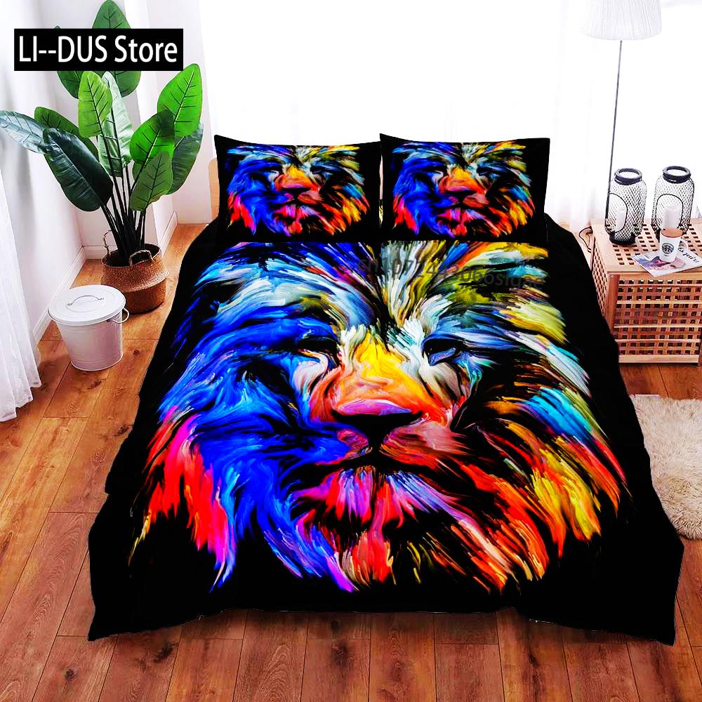 

Comforter Galaxy Lion 3D Eu Single Double King Us Twin Full Queen King Green Lantern Set Comforter (quilt)-EU Single(135*200cm)3pcs