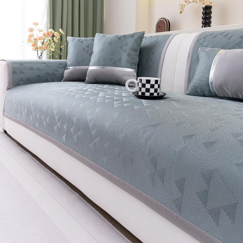 Ice Silk Cool Sofa Cushion  New Summer Model Rattan Mat Seat Cushion Light Luxury Non-Slip Sofa Cover Cross-Border