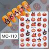 3D Halloween Self-Adhesive Nail Stickers: Skulls, Pumpkins, Witches, Bats.