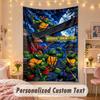 Custom Personalized Tapestry,Teenage Mutant Ninja Turtles Print Custom Name Text Wall Art Hanging for Bedroom