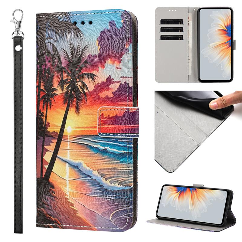 Note15/Note14/Note13 Pro+ Sonnenuntergang Bemalte Hülle für Xiaomi Redmi Note 15 14 13 12 11 Pro 10 9 Pro Plus Brieftasche Lederhülle Hülle