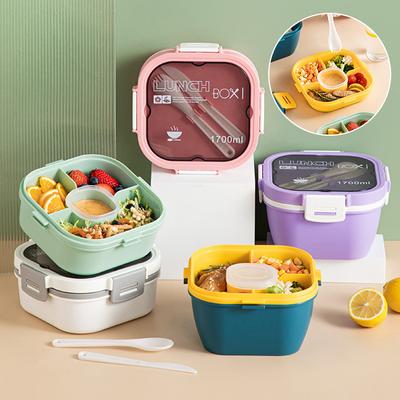 Fiambrera Portátil, Contenedor de Alimentos para Microondas de Gran Capacidad con Compartimentos para Trabajadores de Oficina, Fiambrera Sellada para Picnic