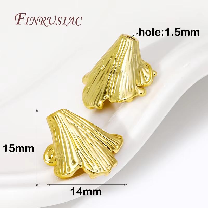 18K Gold Plated Brass with Zircon Spacers Bead Caps For Jewelry Making,Flower Bead End Caps DIY Necklace Bracelets Accessories