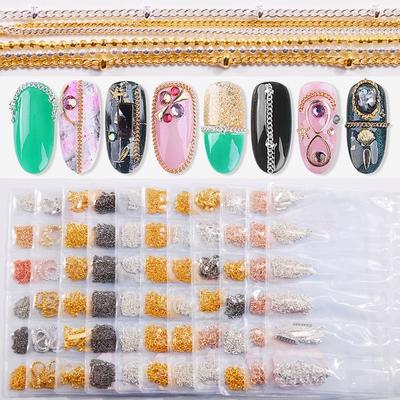 Beauty Chain DIY Nail Nail Beauty Chain Candy Color Nail Ornament 6-Grid Bag