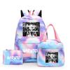 3Pcs/set Anime Naruto Canvas Backpack for Girl with Lunch Bag Pen Case Backpack Student Back To School Backpack Rucksack Mochila