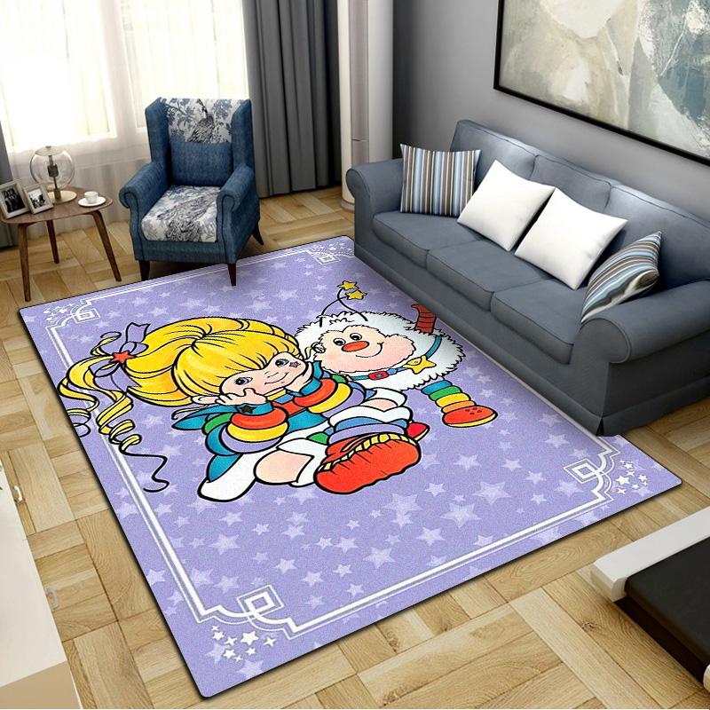 Rainbow Brite Carpet Rug for Living Room Bedroom Home Sofa Decoration,Kids play Non-slip Floor Mat