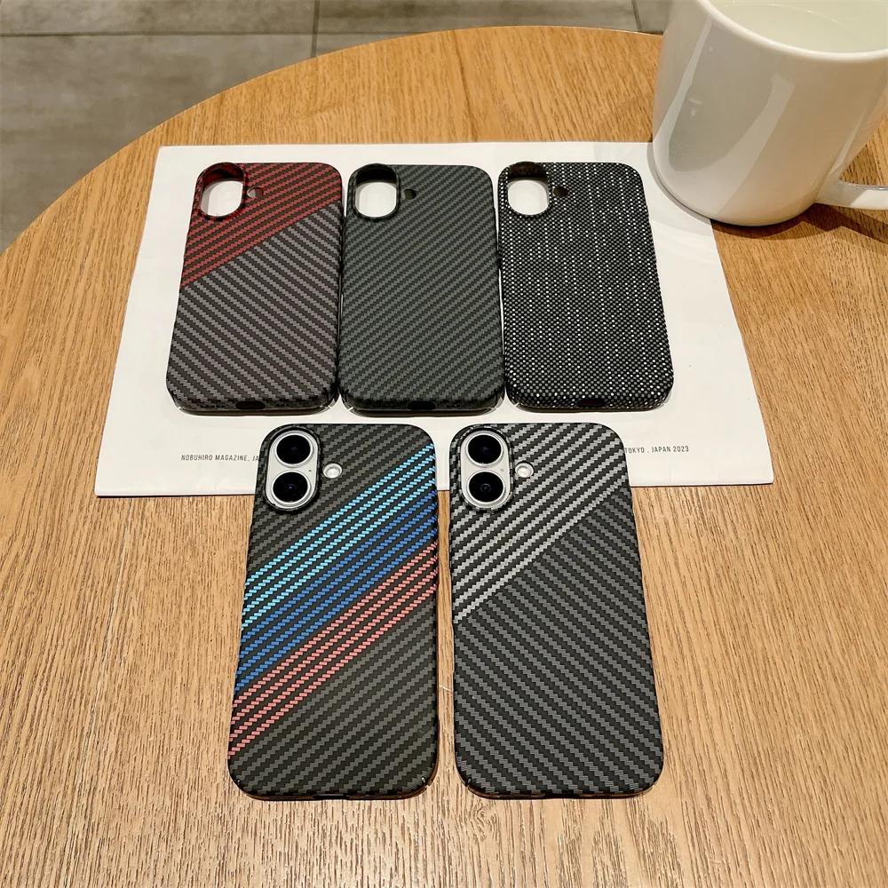 Ultra cienkie magnetyczne etui na telefon z teksturą włókna węglowego Dla iPhone 17 16 15 14 13 12 Pro Max Plus Dla Magsafe Pokrowiec do ładowania bezprzewodowego