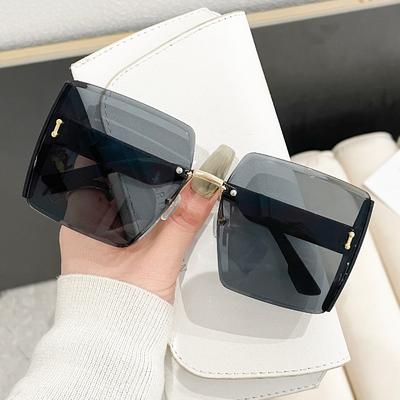 New Vintage Square Sunglasses Woman Classic Retro Gradient Mirror Frameless Sun Glasses Female Fashion Rimless Shades