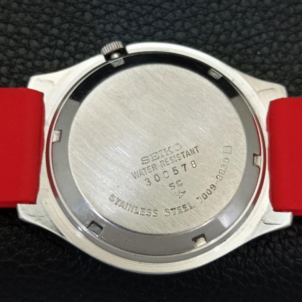 SEIKO 5 AUTOMATIC VINTAGE JAPAN 7009A MENS RED COLOR DIAL WATCH a701312-5 R206a-a701312