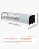 VEVOR Sushi Display Case Refrigerator, 52L Commercial Sushi Case, 5-Pan Countertop Showcase with Curved Glass, LED Lighting