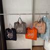 2026 Spring Japanese Style Eco-friendly Nylon Embroidered Tote - Large Capacity Casual Single Shoulder Bag for Women
