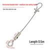 Adjustable Dual-Head Hook Steel Wire Sling with Locking Buckle for Picture Hanging