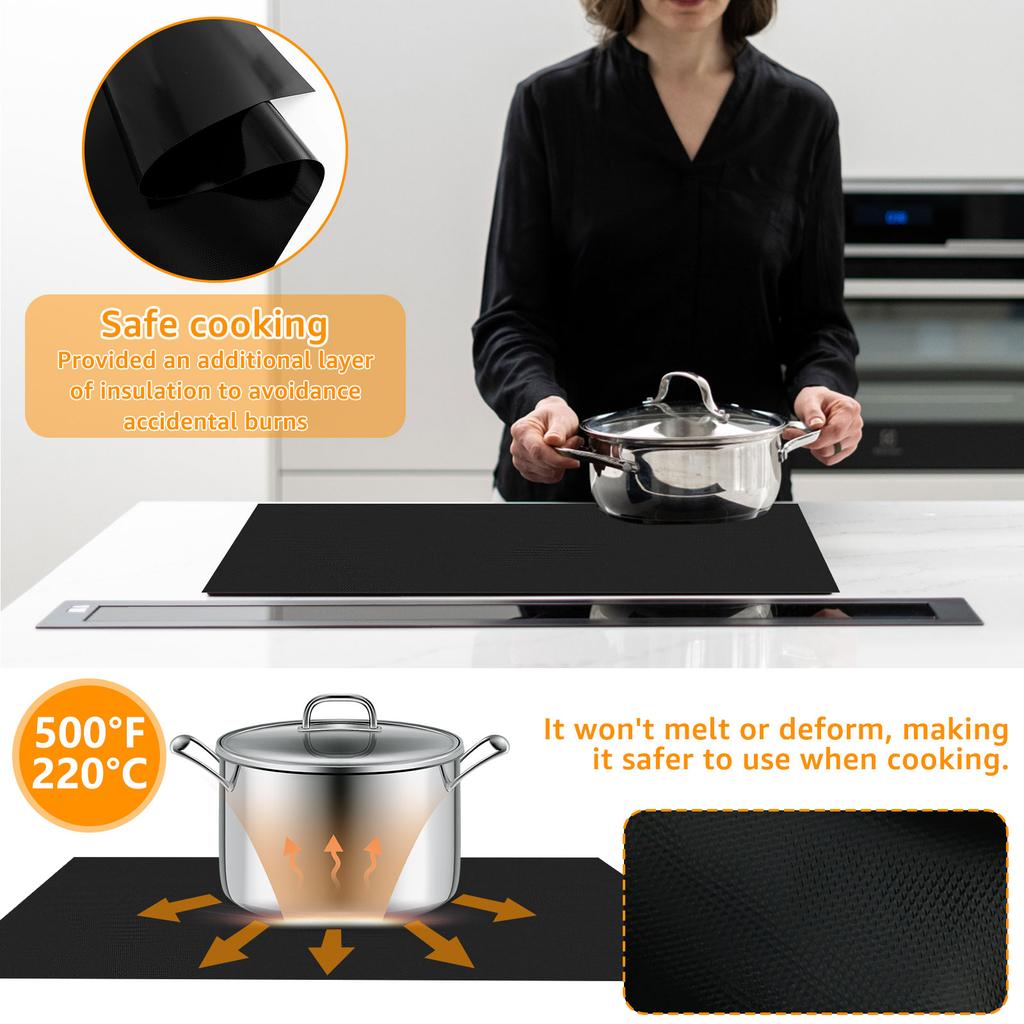 Induction Cooker Protective Pad Silicone Electric Stove Top Cover Heat-resistant Non-Slip Stove Top Protector Mat for Kitchen