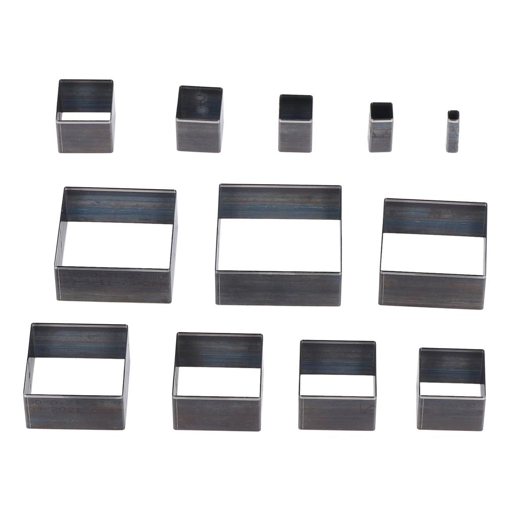 12 Stück Quadrate Lederschneidform Legierter Stahl Stanzform Stanze für Stoff Ton Gummi 5?60 mm