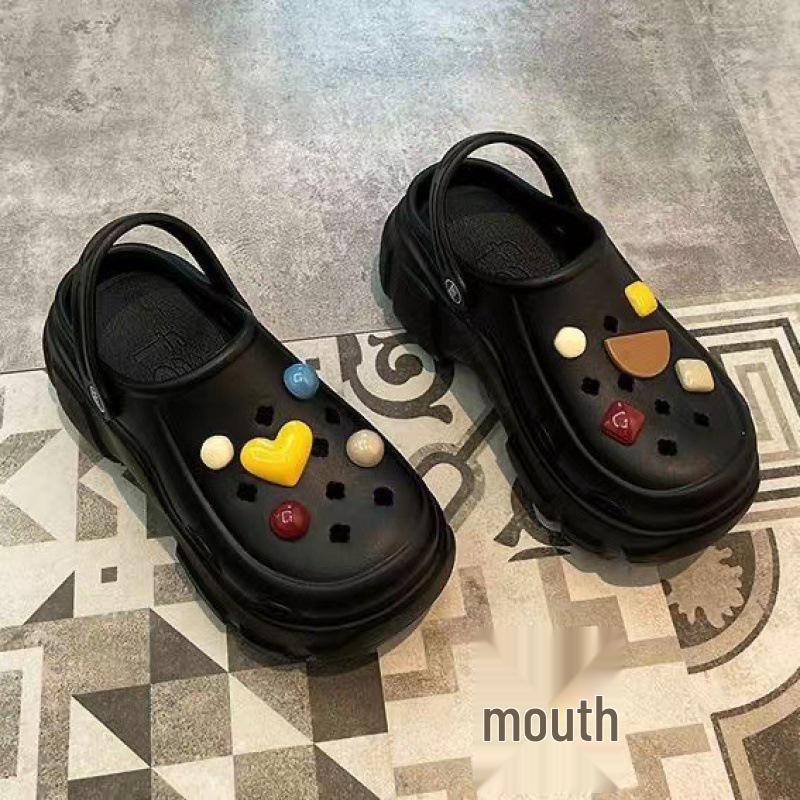 Sabotți cu talpă groasă pentru femei, care adaugă înălțime: Elegant, Antiderapant, Respirabil, Cu vârf închis pentru Exterior, Birou, Sală de operații sau pentru Purtare de vară.