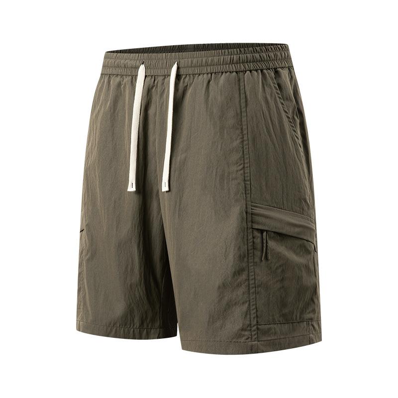 

Summer Zipper Pocket Casual Loose Shorts Men s Thin Five Quarter Pants XXXXL армія зелений колір