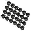 24Pcs Guitar String Button Ferrules 10mm High Performance Plastic Material Semi Closed Design Guitar PartsBlack