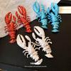 Steel Needle Spray Paint Crayfish Splicing Pendant Earrings Vacation Style Fashion Versatile Earrings Niche High-end Earrings Women