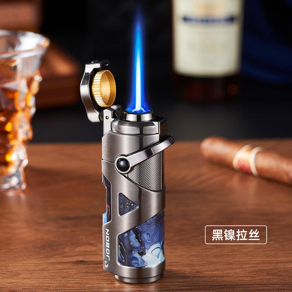 3-in-1 Multi-functional Cigar-specific Lighter When Used Moxibustion Directly Shoots Cigar Into Blue Flame Cigarette Accessories