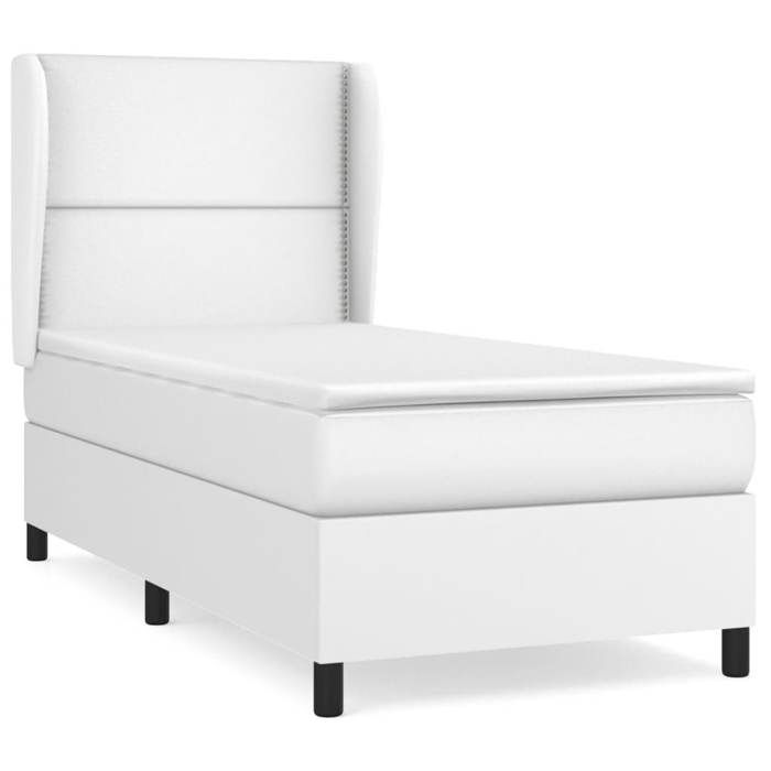 3128938 vidaXL Divan Bed with Mattress White 80x200 Cm Faux Leather
