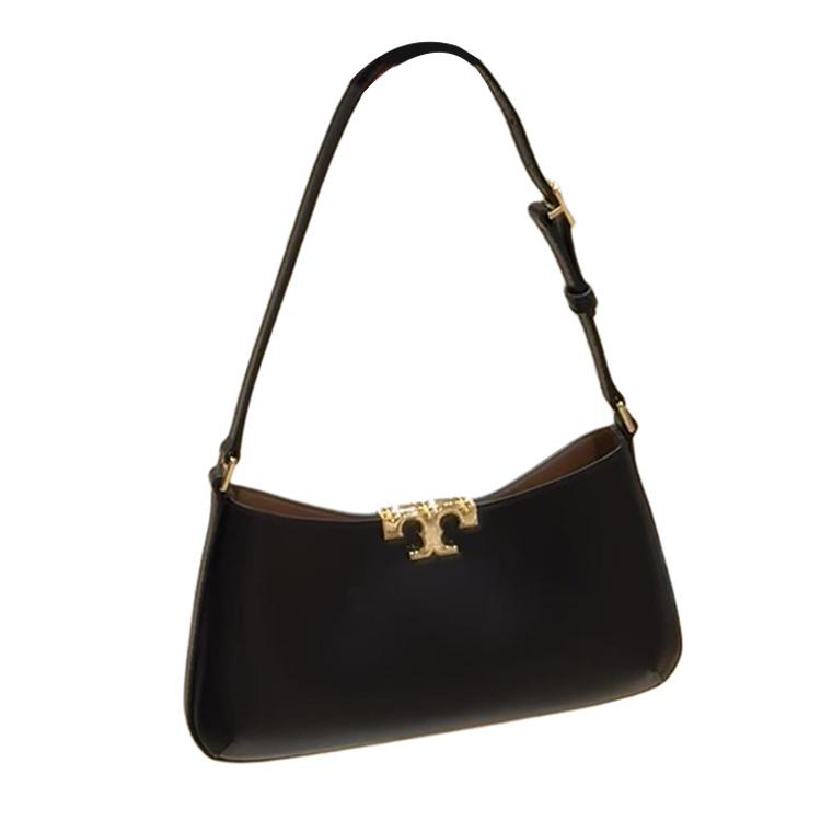 Tory Burch Eleanor Logo Metal Hardware Leather Shoulder Bag Women bags Black 164762-001