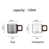 2/4/6pcs Heat-resistant Glass Tea Cup With Walnut Handle 120ml Mini Espresso Cup Set Ground Coffee Mug Glasses Brewing Teaware
