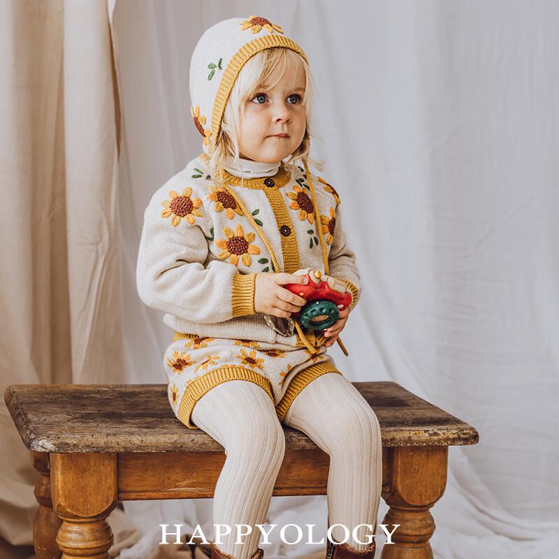 Happyology Kids  Embroidered Sunflower Knit Shorts 18M