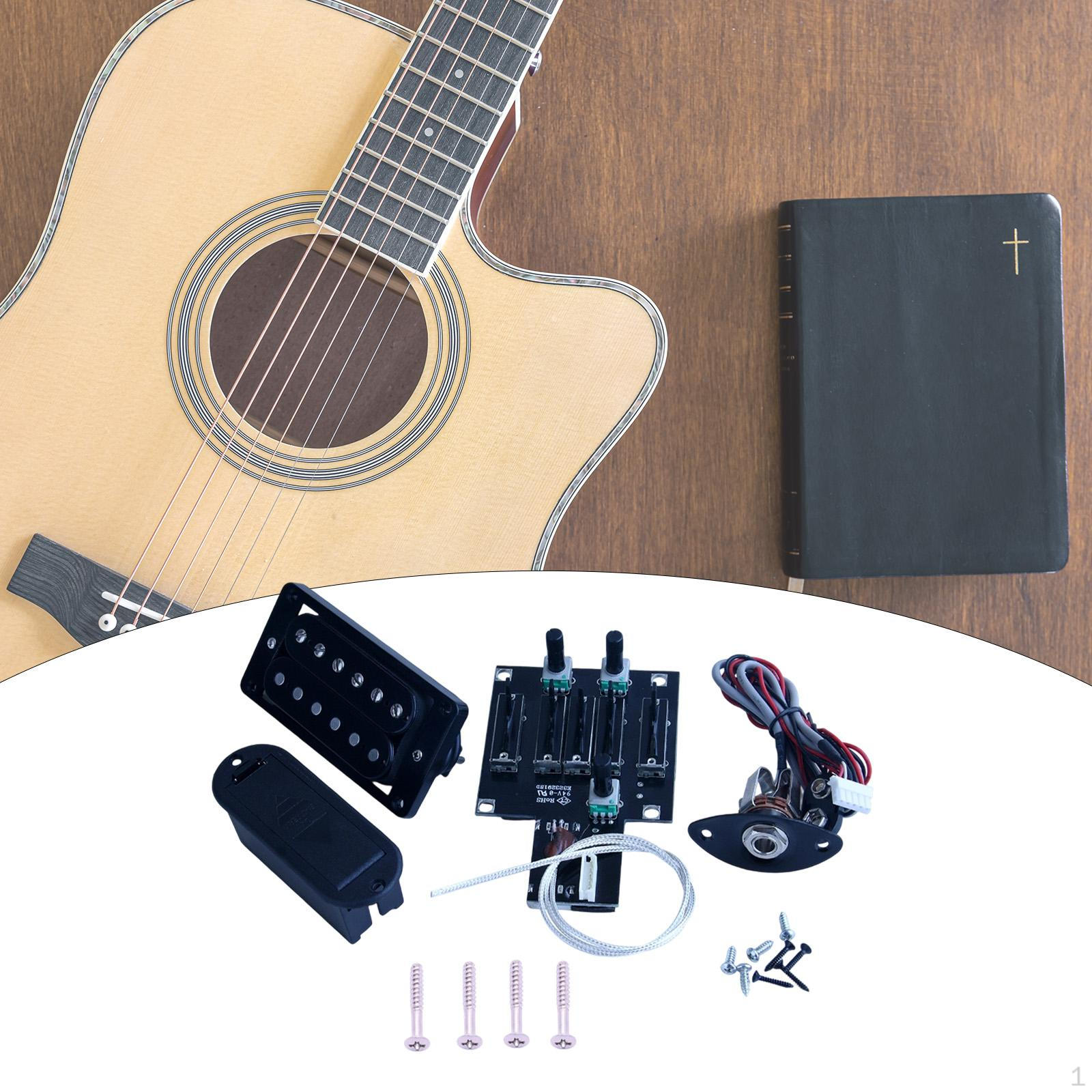 

4 Band EQ Guitar Pickup Easy Installation Premium with Volume Control Preamp Piezo Tuner BS01