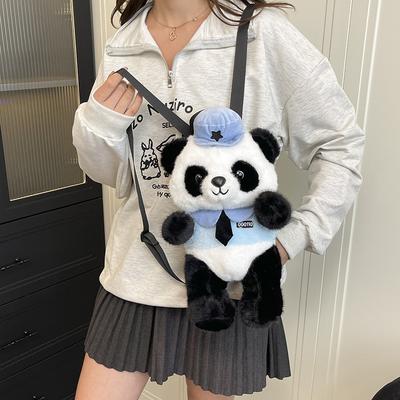 Süßer Puppen-Cartoon Roter Panda Kontrastfarbe Plüsch Kinderrucksack Neuer Exquisiter Mode-Rucksack