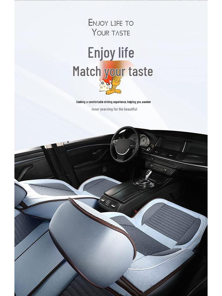 Citroen Car Seat Cushion - Versailles, C5, Elysee, Fukang, C4, Sega, C3-XR - Linen Seat Cover
