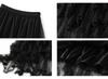 Women's Japanese Style Ruffle Mesh Midi Skirt - Fluffy Fairy Gauze with Wide Hem