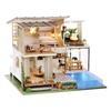 moin moin Dollhouse Miniature Handmade Kit Elegant and Quiet Japanese and Carefully Designed for a Carefree Includes LED Acrylic and Music Box Set