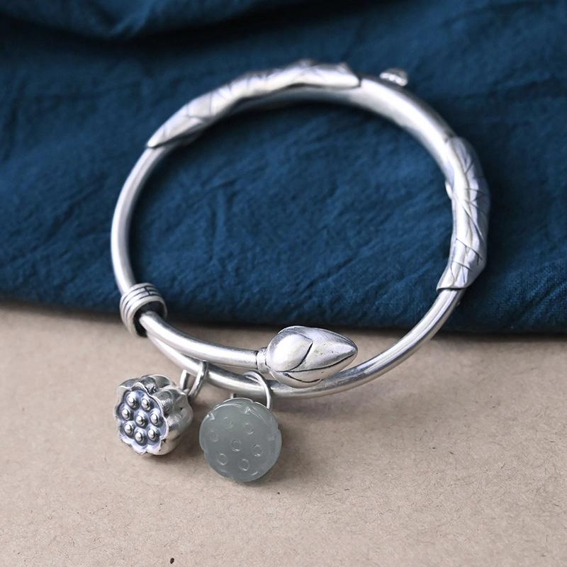 Lotus, Lotus, Retro Ethnic Style, Honey Wax, Ancient Method, Push Pull Bracelet