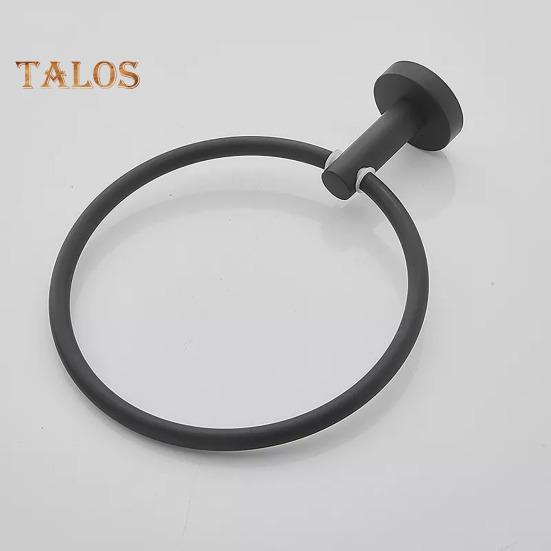 Suction Cup Towel Ring Wall-Mounted Metal Holder Solid Color Easy To Install Bathroom Hand Towel Holder Hanger Hook