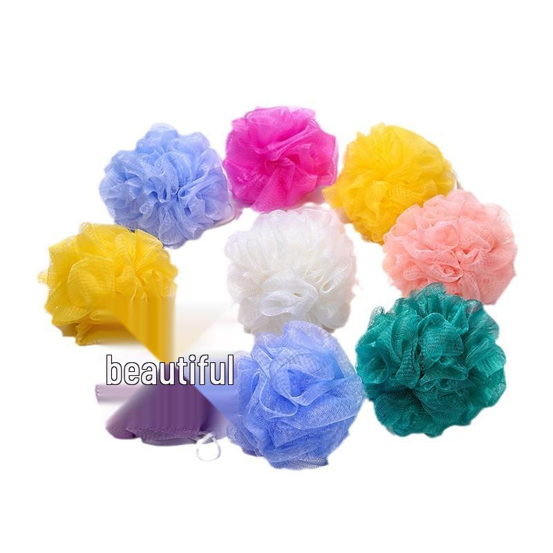 Durable Children's Large Bath Sponge with Non-Scattering Flowers for Bubble Bathing