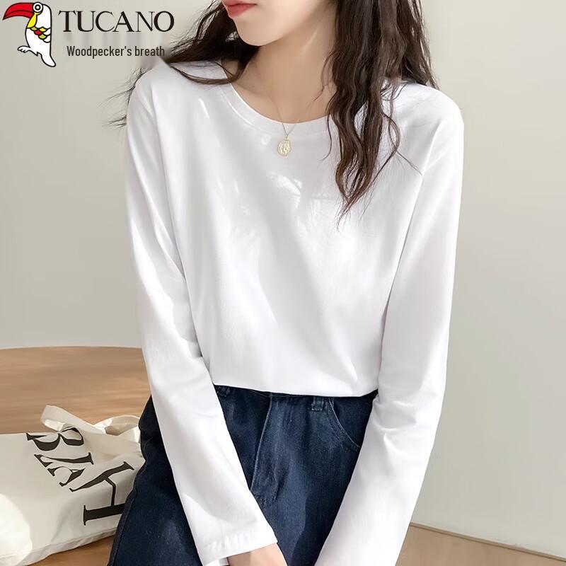 Woodpecker Women's Pure Cotton Long Sleeve Round Neck T-Shirt